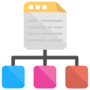 Icono de un archivo sitemap conectado a varias URLs
